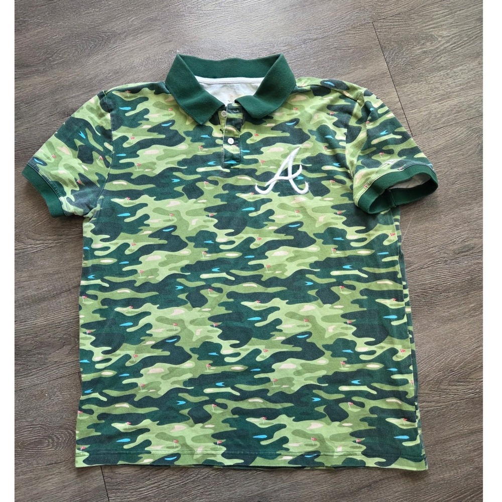 New Era Atlanta Braves Mens Fairway Collection Faded Camo Polo Size XL